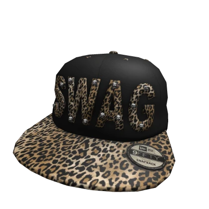 2000s cheetah print SWAG snapback