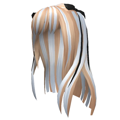 Long Blonde Bangs & White Streaks w/ Bow