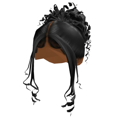 Lovely Curly Bun Black Sleek Hair [Tone 3]