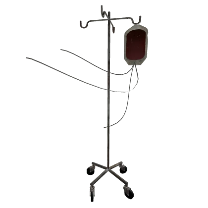 Horror rusty nurse blood bag