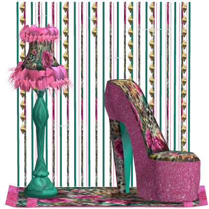 Pink Green Room Decor 2000s Background Gyaru Y2K