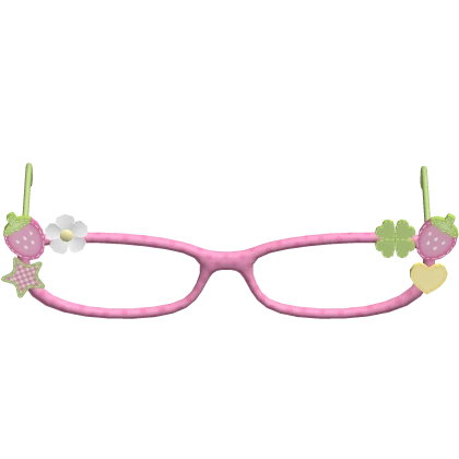 Pink green igari strawberry floral cute glasses