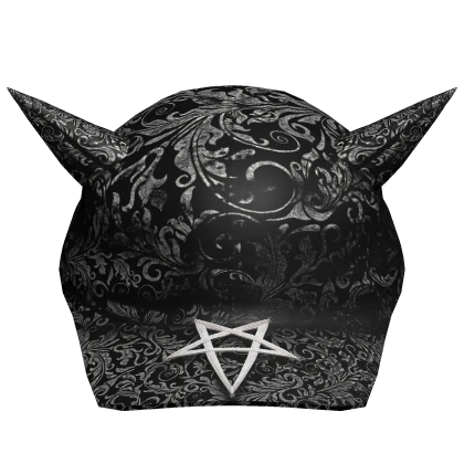 Black Paisley Star Horned Emo Cap