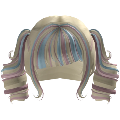 ⭐🍎 Kidcore colors curly swirly pigtails 