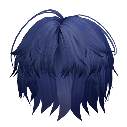 Middle Part Spiky Messy Anime Boy Hair in Blue