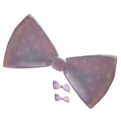 𖹭 cute light pink harajuku big polka dot bow