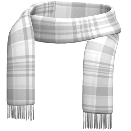White Plaid Winter Scarf