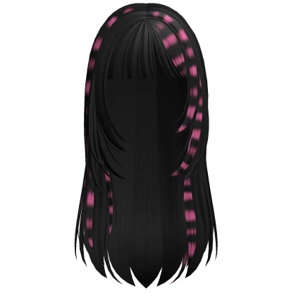 scene raccoon stripe butterfly cut (black & pink)