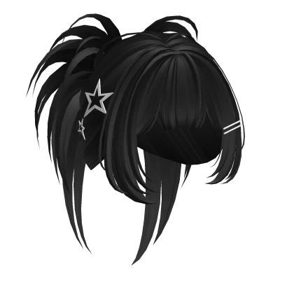 Y2K Fluffy Layered Spikey Bun (Black V2)