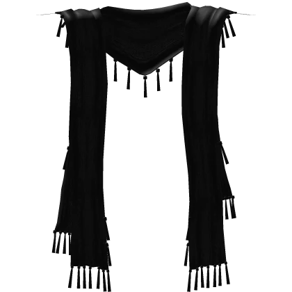 Long Gaian Temporal Black Scarf 
