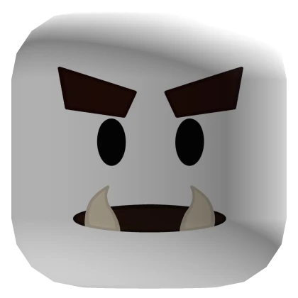 Angry Caveman Face - White