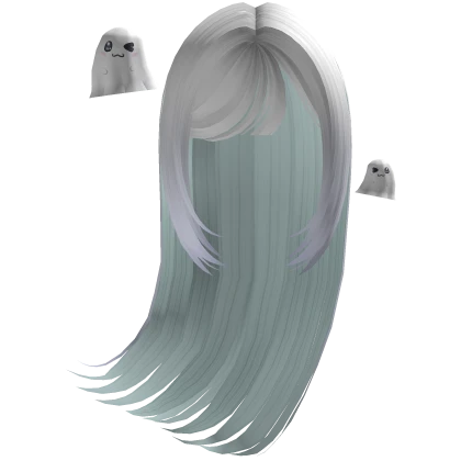 ♡ Cutesy haunted ghost white flowy hair