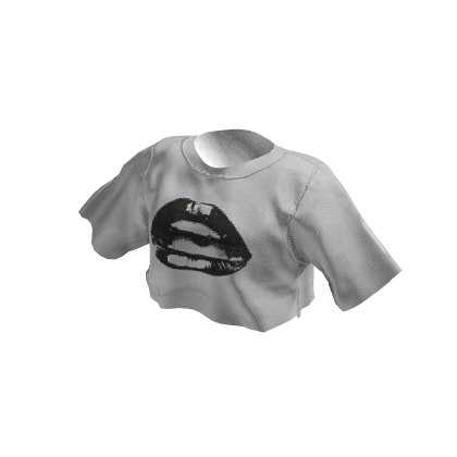 Lips crop top white