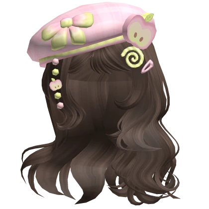 ♡ Igari Pink Apple Girl w/ Charmed Beret (Brown)