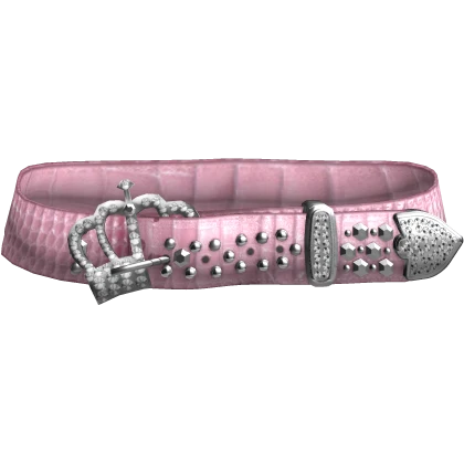 Y2k Rhinestone Crown Mcbling Pink Scene Belt 0.3
