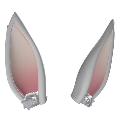 Short Pointy White Bunny Ears