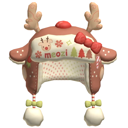 ♡ cute winter warm christmas deer ushanka