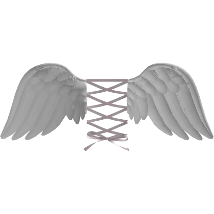 † : pink ribbon corseted angel wings