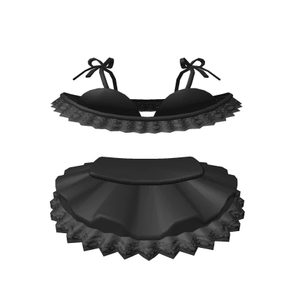 🎀3.0 Cute black swimsuit and lace skirt