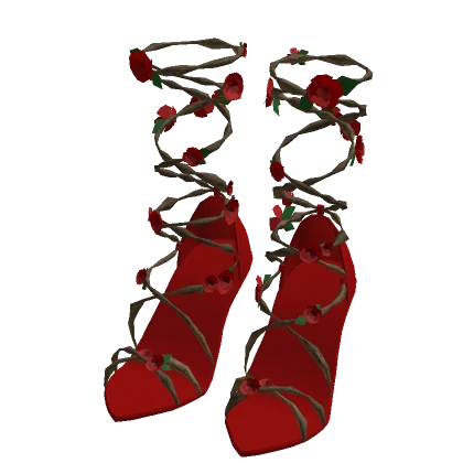 ♾️ Red rose vine flower wrap around heels