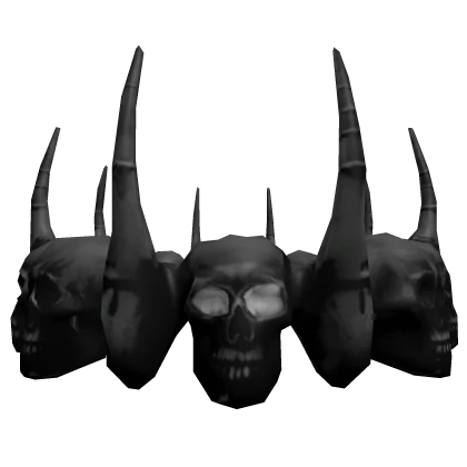 Gothic Black Sinister Crown of Skulls