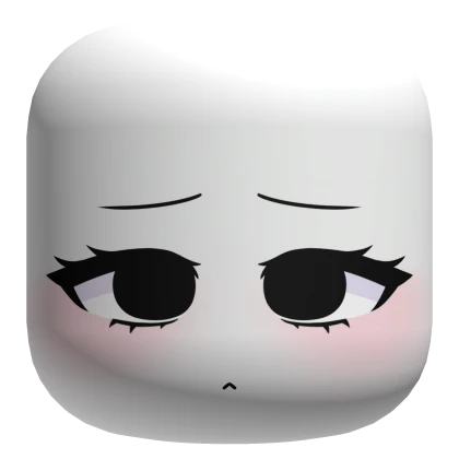 Cute Sad Chibi Face - White