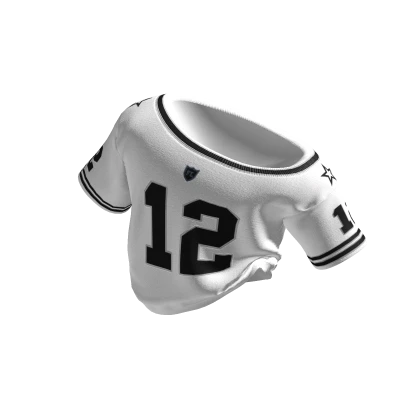 Off Shoulder Jersey White Black 12