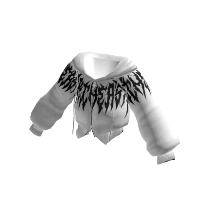 Hoodie Jacket Double Zip Y2K White