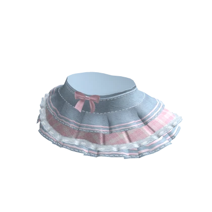 Ruffled Denim Skirt Pink Pastel