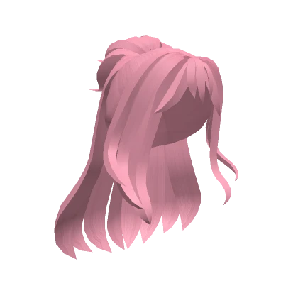 Long Pink Hair With Ponytail