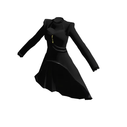 🫧 Black Goth Queen High-Low Dress Shirt 