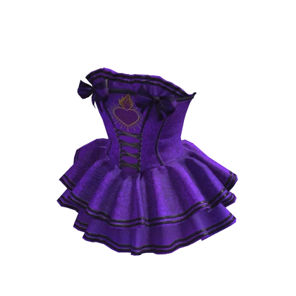 ✨ Royale Goth Corset Ruffle Purple and Black Dress