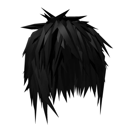 Black Anime Messy Boy Emo Hair