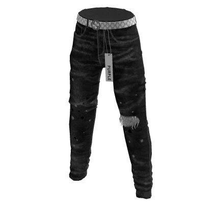 Purple Brand Skinny Jeans w Designer Belt