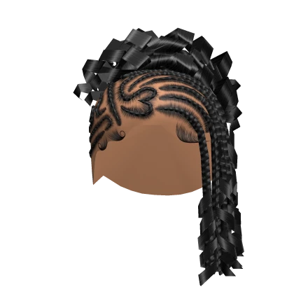 Heart Fulani Curly Updo In Black