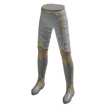 White and gold noble monarch pants with boots