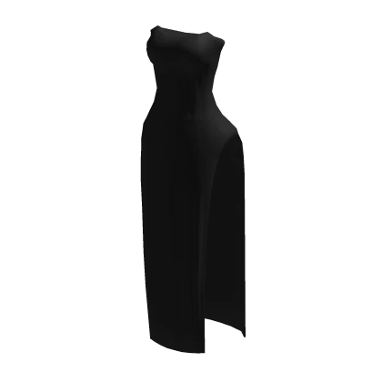 ♾️ Black High slit evening gown