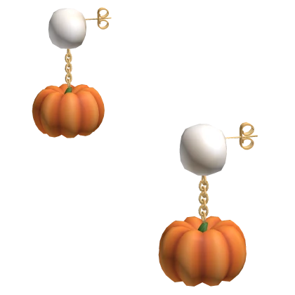 Halloween Cute Pumpkin Gold Pearl Earrings