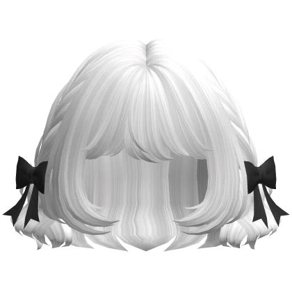 White Cute Hair w Bow