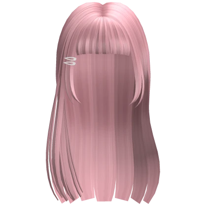 Long Hime Cut w/ Clips (Pink)