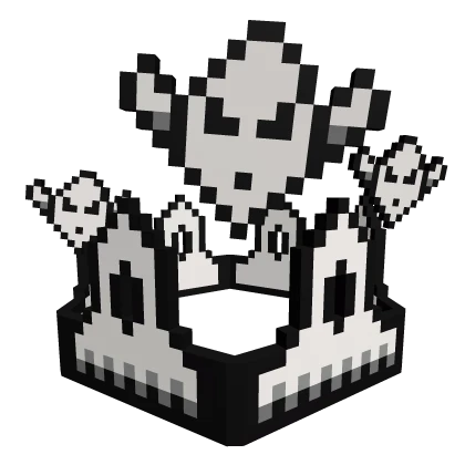 White and Black Clouded 8-Bit Underworld Crown