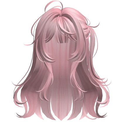 Pink Anime Side Ponytail Half-Up Hair