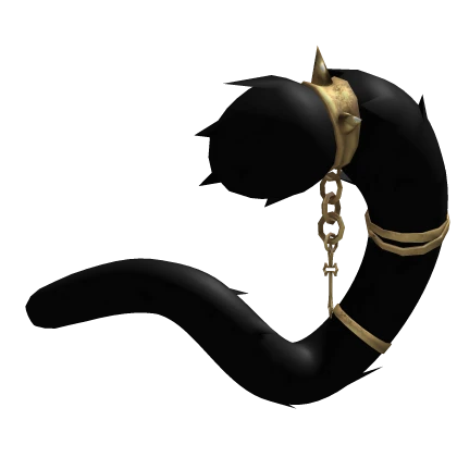 Black Chained Gold Goth Cat Tail