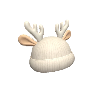 Reindeer Beanie White