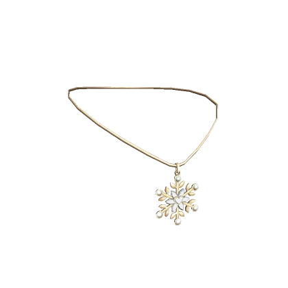 Snowflake Necklace Gold and White