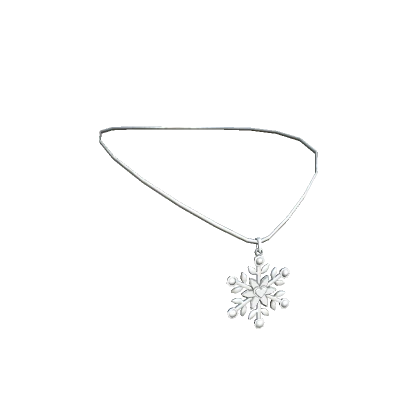 Snowflake Necklace Silver White