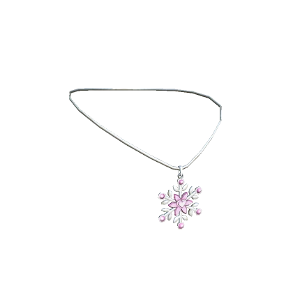 Snowflake Necklace Silver Pink