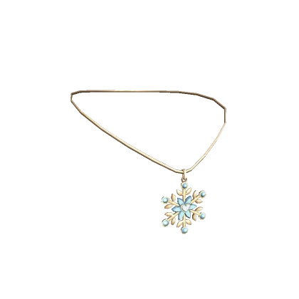 Snowflake Necklace Gold and Blue