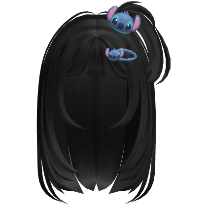 Cutesy Hair Black w/ Stitch Alien Clip ♡