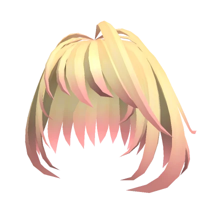 Blonde & Pink Short Fluffy Anime Hair